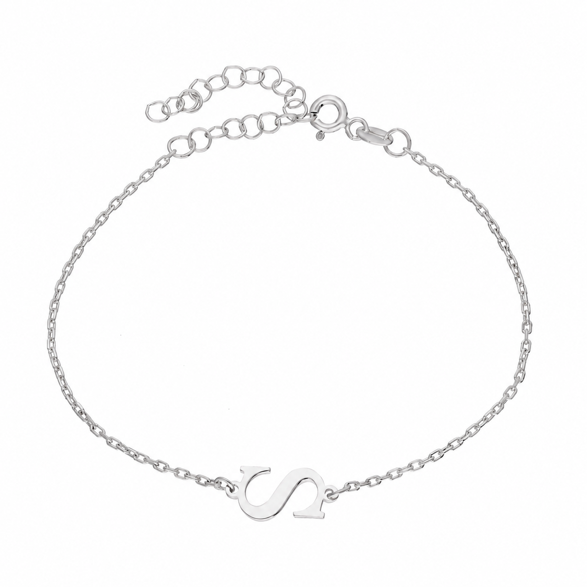Kişiye Özel Yatay Harf Bileklik | 925 Ayar Gümüş – Jeweliay Jewelry – 2 – Silver beyaz fon #RENK_silver