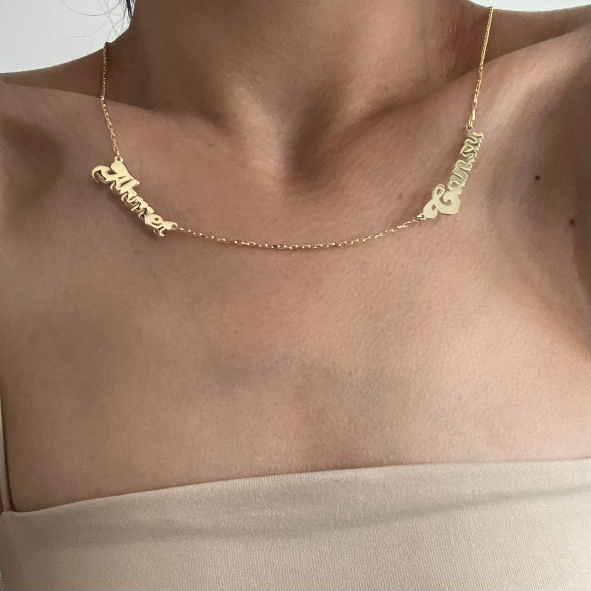 Kişiye Özel Zincir Arası İki İsimli Kolye | 925 Ayar Gümüş – Jeweliay Jewelry – 4