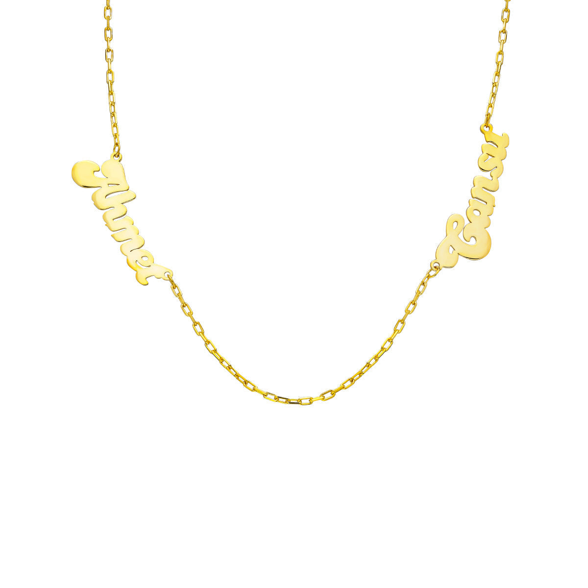 Kişiye Özel Zincir Arası İki İsimli Kolye | 925 Ayar Gümüş – Jeweliay Jewelry – 1 – Gold beyaz fon #RENK_gold