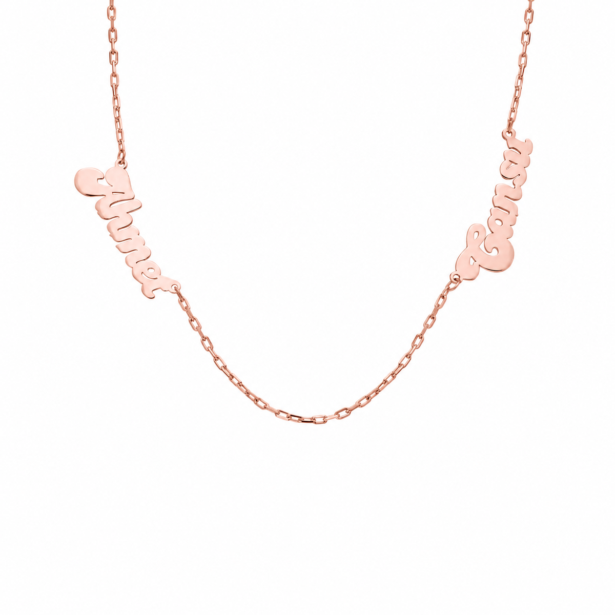 Kişiye Özel Zincir Arası İki İsimli Kolye | 925 Ayar Gümüş – Jeweliay Jewelry – 3 – Rose beyaz fon #RENK_rose