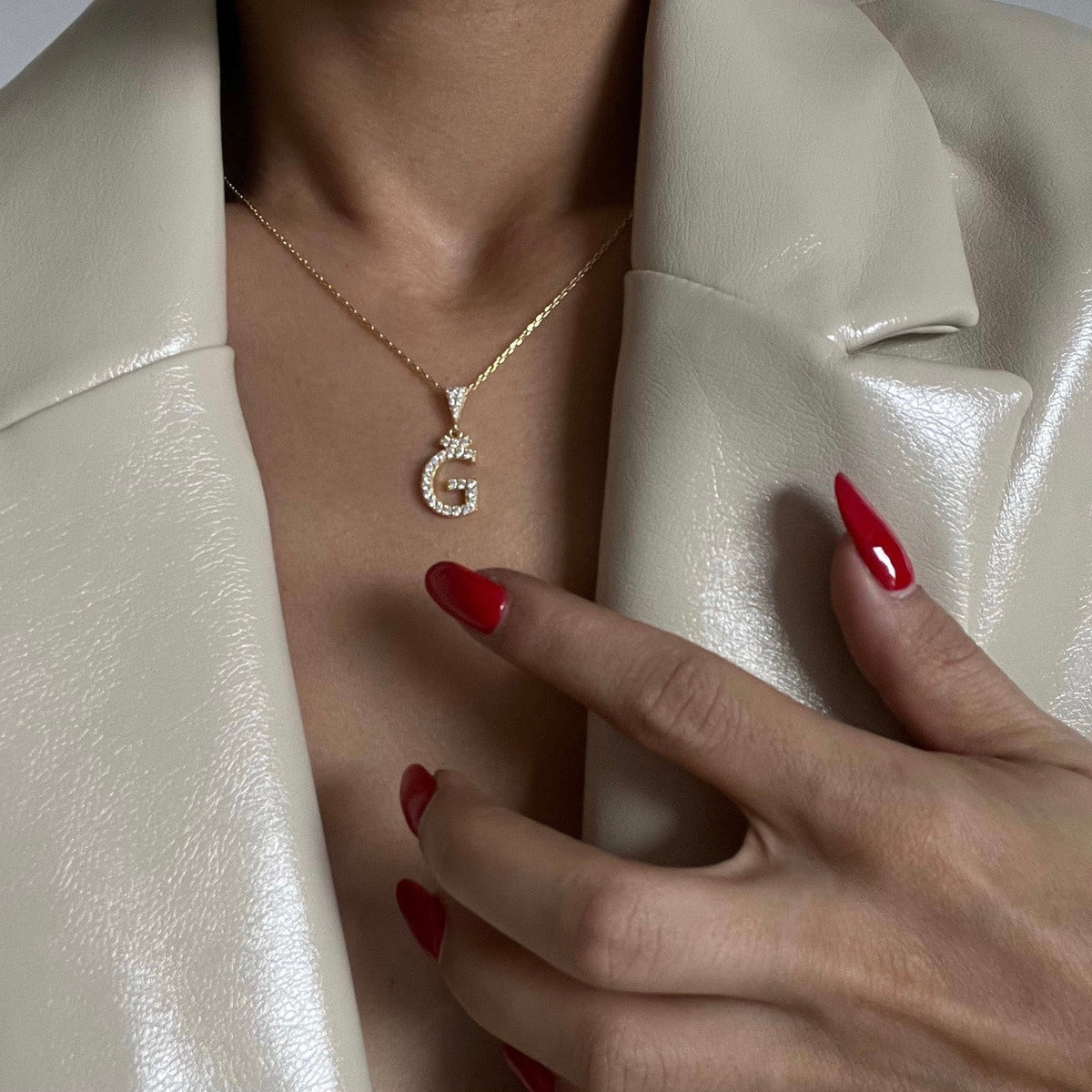 Kişiye Özel Zirkon Taşlı Büyük Harf Kolye | 925 Ayar Gümüş – Jeweliay Jewelry – 4