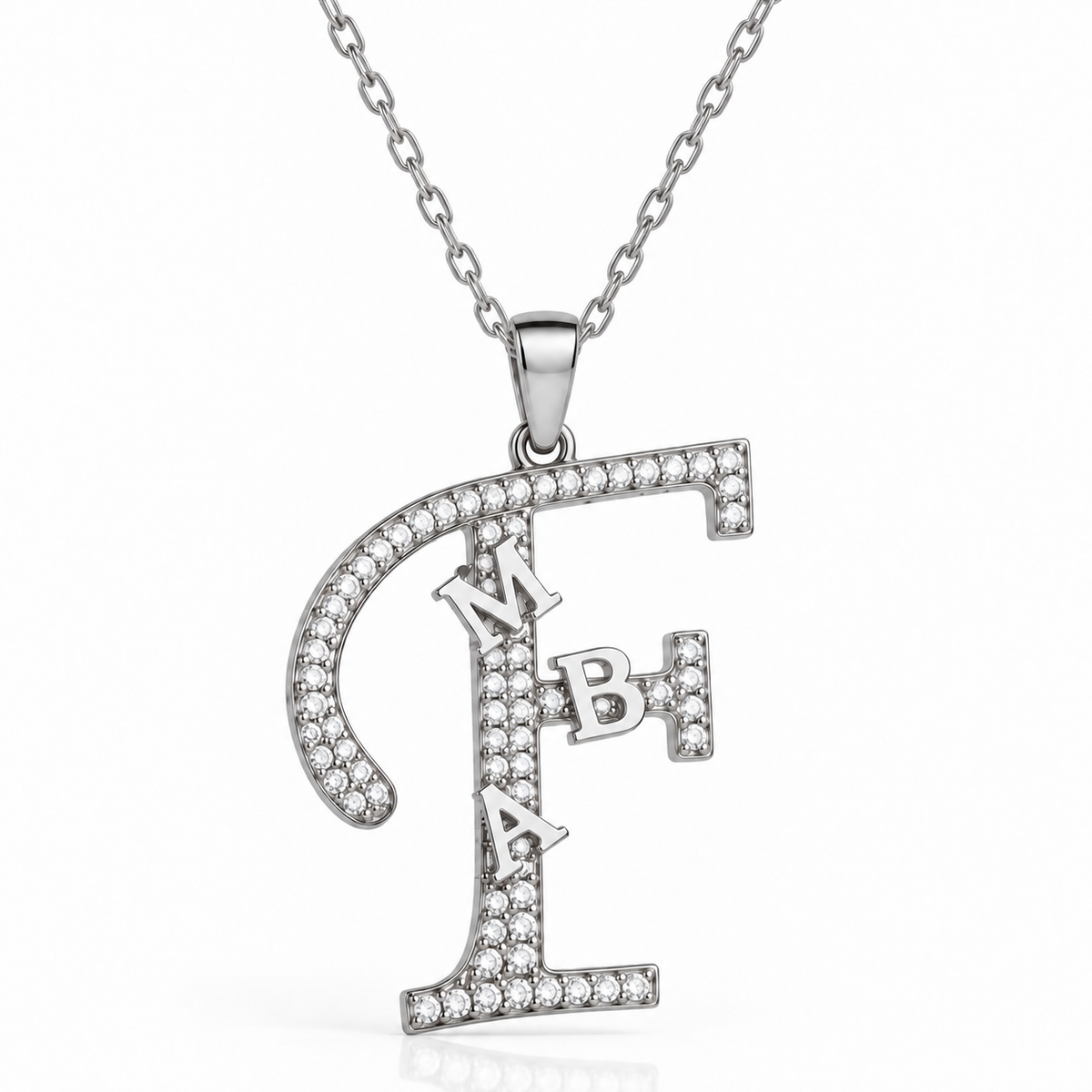 Kişiye Özel Zirkon Taşlı Büyük Harf X Küçük Harf Kolye | 925 Ayar Gümüş – Jeweliay Jewelry – 3 – Silver beyaz fon #RENK_silver