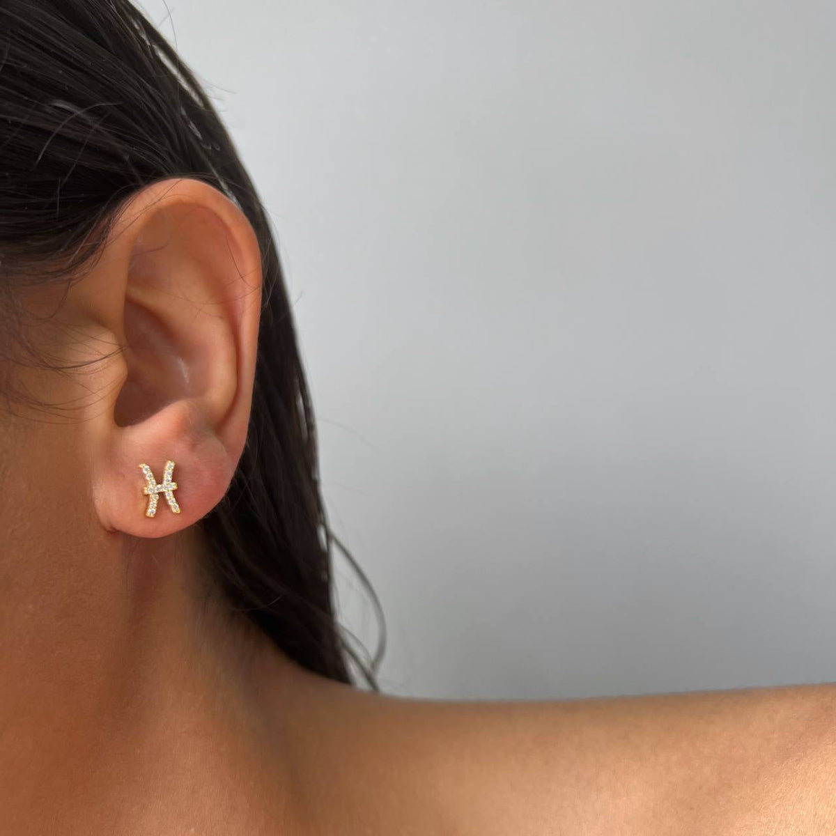 Kişiye Özel Zirkon Taşlı Çivili Burç Küpe | 925 Ayar Gümüş – Jeweliay Jewelry – 5