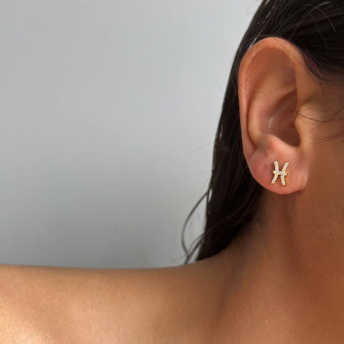 Kişiye Özel Zirkon Taşlı Çivili Burç Küpe | 925 Ayar Gümüş – Jeweliay Jewelry – 7