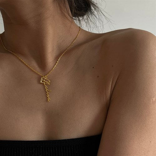Kişiye Özel Zirkon Taşlı Harf Sallantılı İsim Kolye | 925 Ayar Gümüş – Jeweliay Jewelry – 6