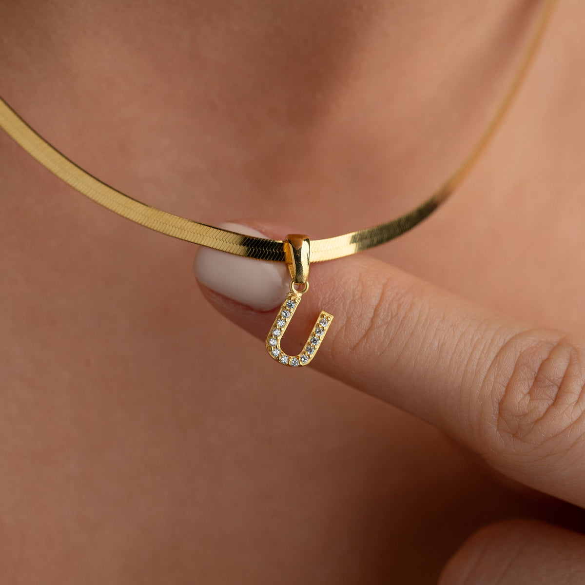 Kişiye Özel Zirkon Taşlı Harf Sallantılı İtalyan Zincir Kolye | 925 Ayar Gümüş – Jeweliay Jewelry – 4