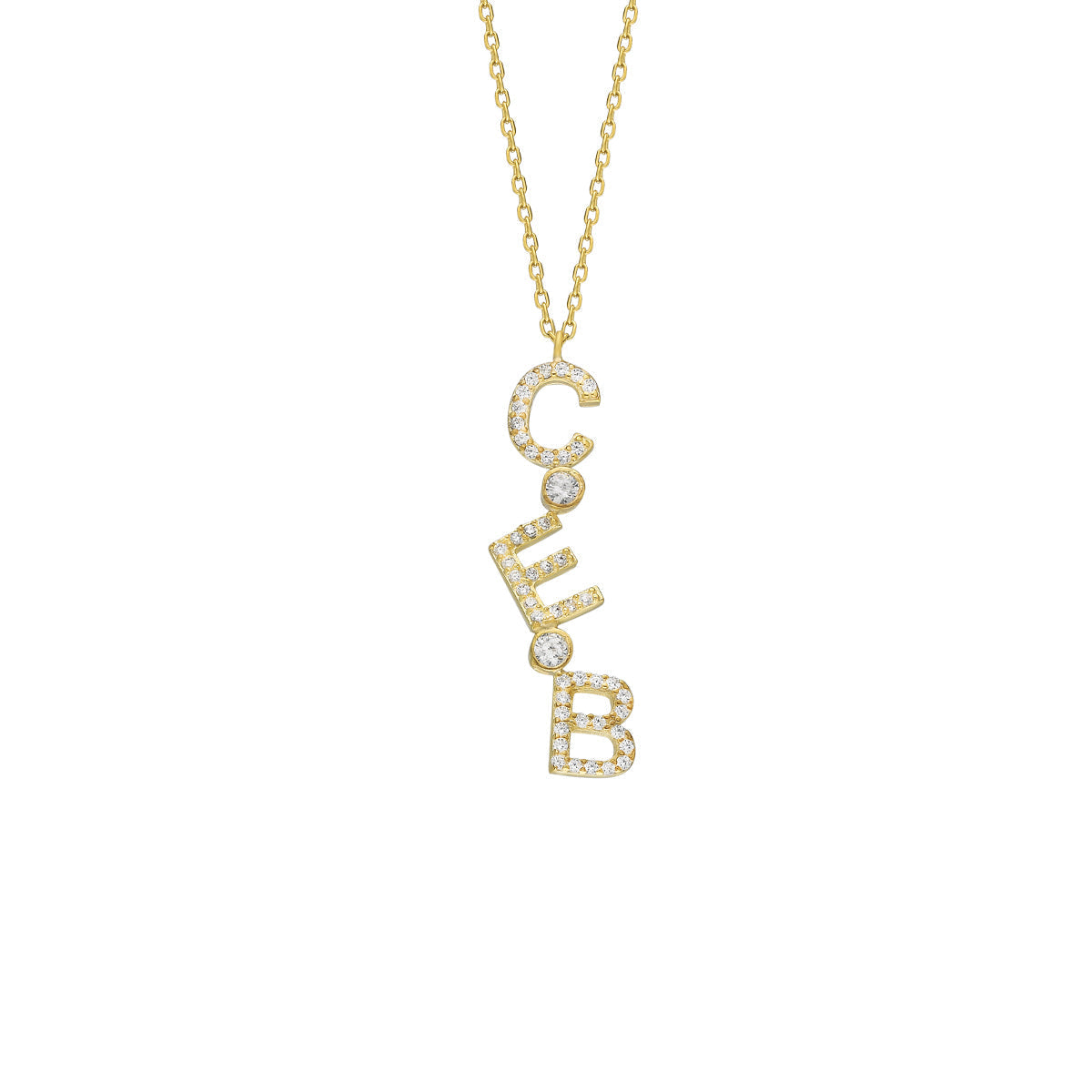 Kişiye Özel Zirkon Taşlı Harfli Dikey Choker Kolye | 925 Ayar Gümüş – Jeweliay Jewelry – 1 – Gold beyaz fon #RENK_gold