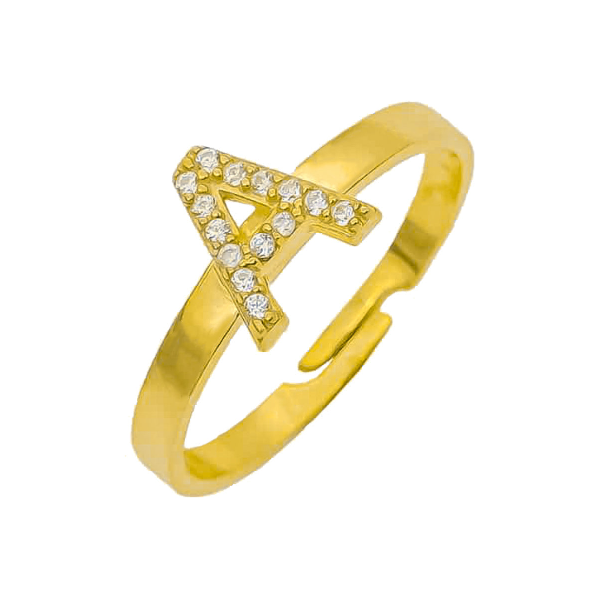 Kişiye Özel Zirkon Taşlı Harfli Yüzük | 925 Ayar Gümüş – Jeweliay Jewelry – 1 – Gold beyaz fon #RENK_gold