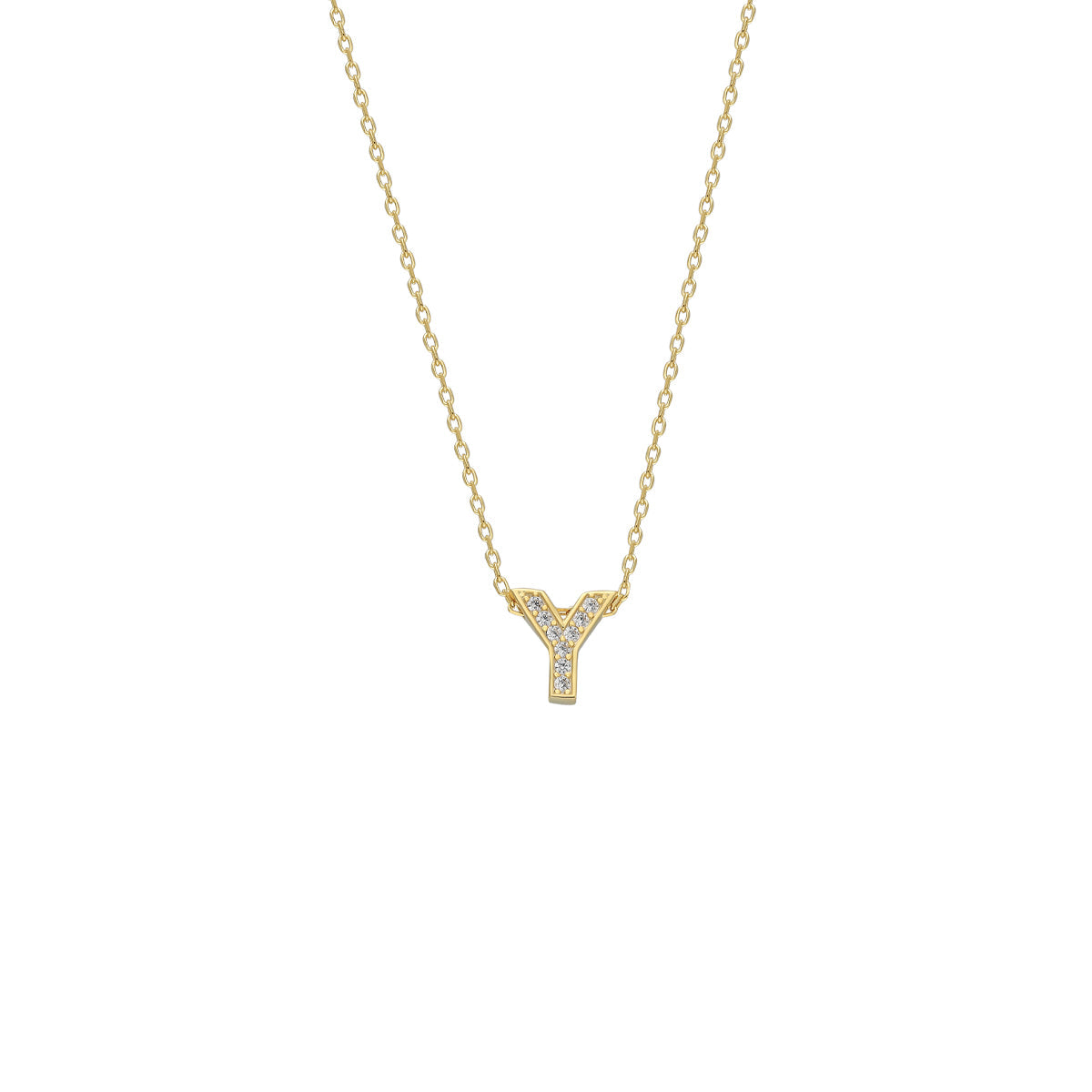 Kişiye Özel Zirkon Taşlı Minimal Harf Kolye | 925 Ayar Gümüş – Jeweliay Jewelry – 4 – Gold beyaz fon #RENK_gold