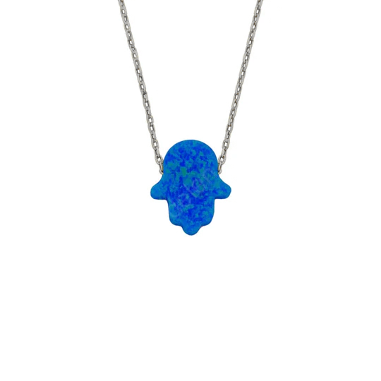 Koyu Mavi Fatma Ana Eli Kolye | 925 Ayar Gümüş – Jeweliay Jewelry – 2 – Silver beyaz fon #RENK_silver