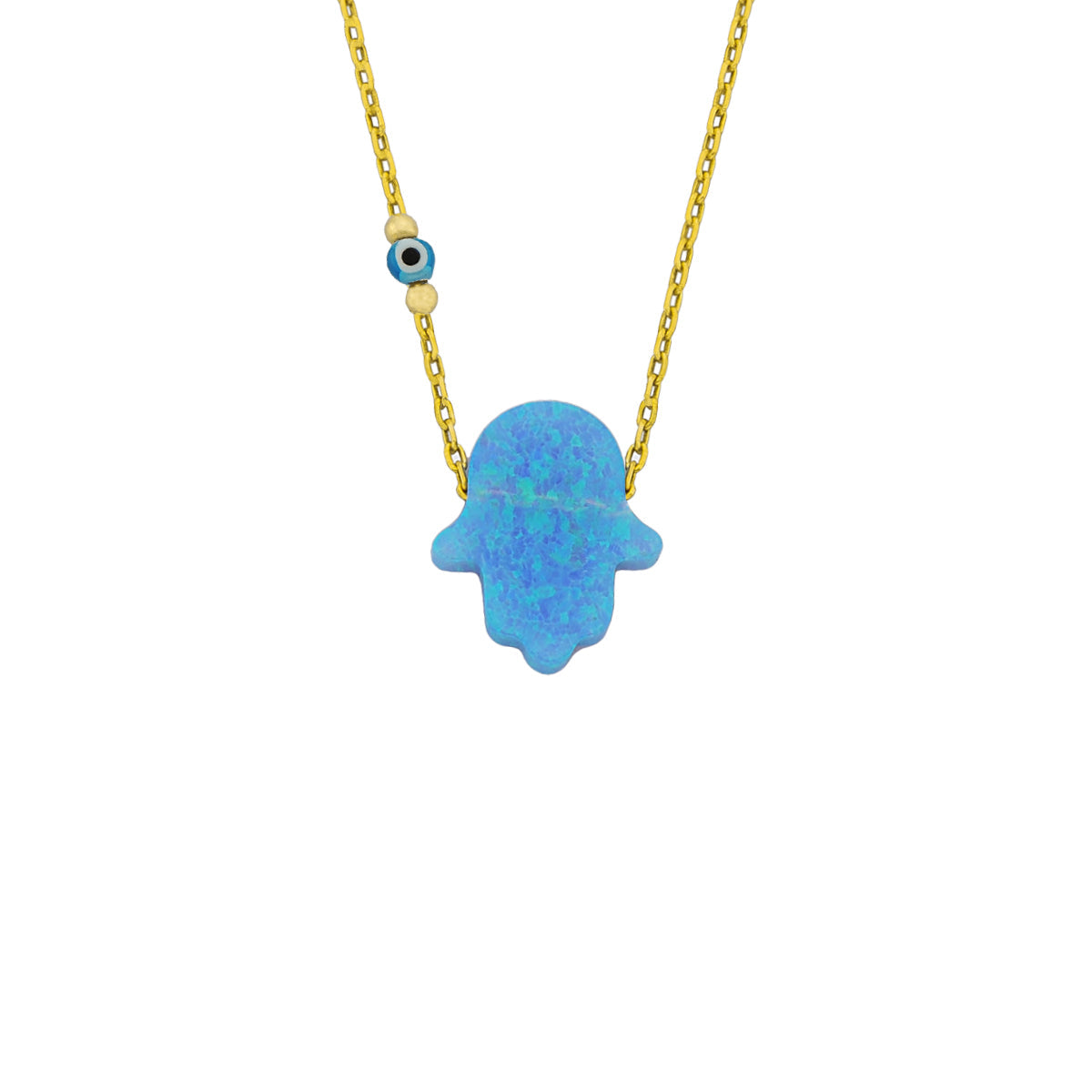 Mavi Opal Fatma Ana Eli Göz Nazar Kolye | 925 Ayar Gümüş – Jeweliay Jewelry – 1 – Gold beyaz fon #RENK_gold