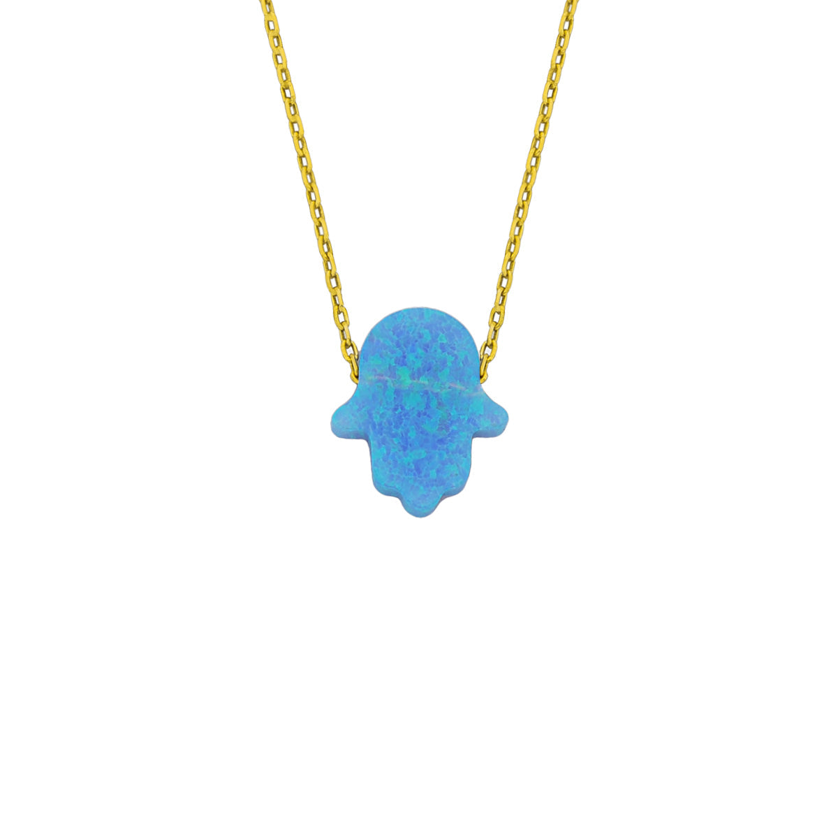 Mavi Opal Fatma Ana Eli Kolye | 925 Ayar Gümüş – Jeweliay Jewelry – 1 – Gold beyaz fon #RENK_gold