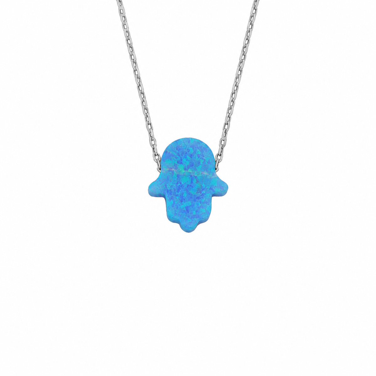 Mavi Opal Fatma Ana Eli Kolye | 925 Ayar Gümüş – Jeweliay Jewelry – 2 – Silver beyaz fon #RENK_silver