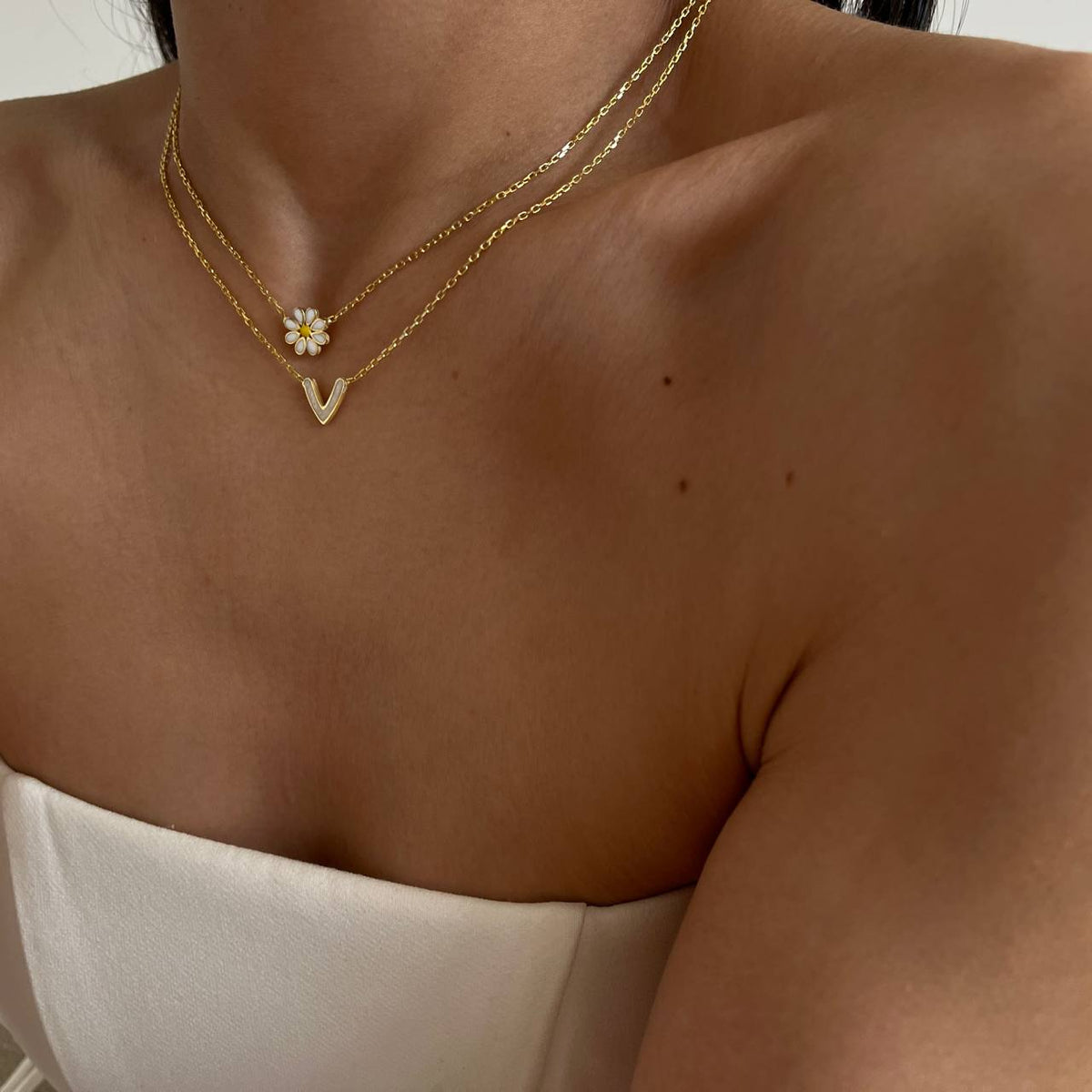 Mineli Mini Papatya Kolye | 925 Ayar Gümüş – Jeweliay Jewelry – 6