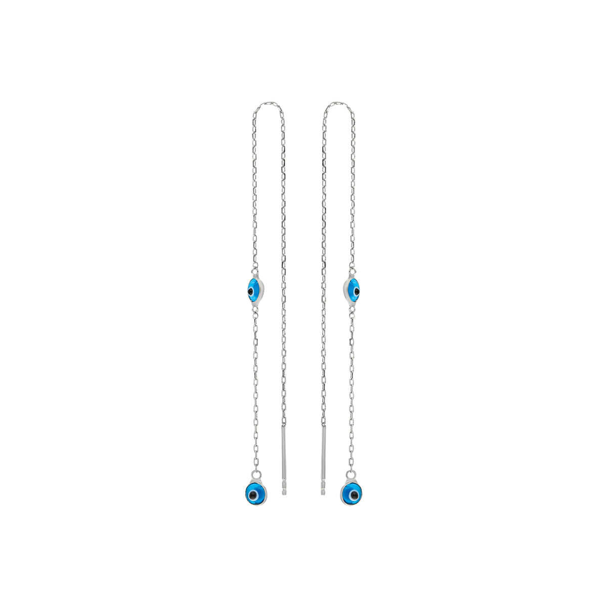 Mini Göz Nazarlı Sallantılı Küpe | 925 Ayar Gümüş – Jeweliay Jewelry – 2 – Silver beyaz fon #RENK_silver