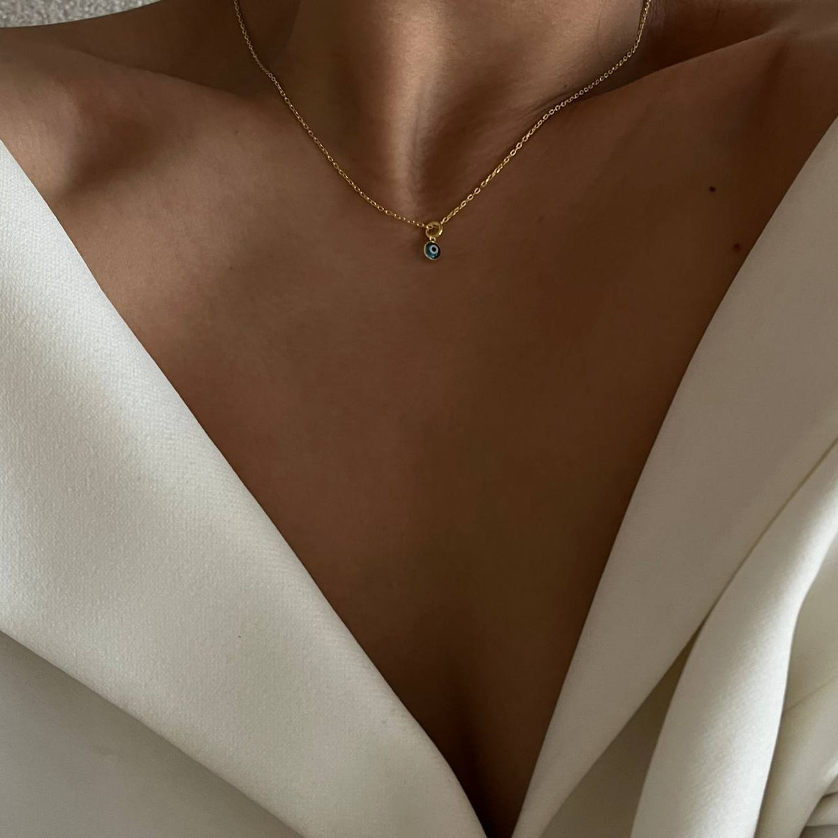 Minimal Göz Nazar Kolye | 925 Ayar Gümüş – Jeweliay Jewelry – 4