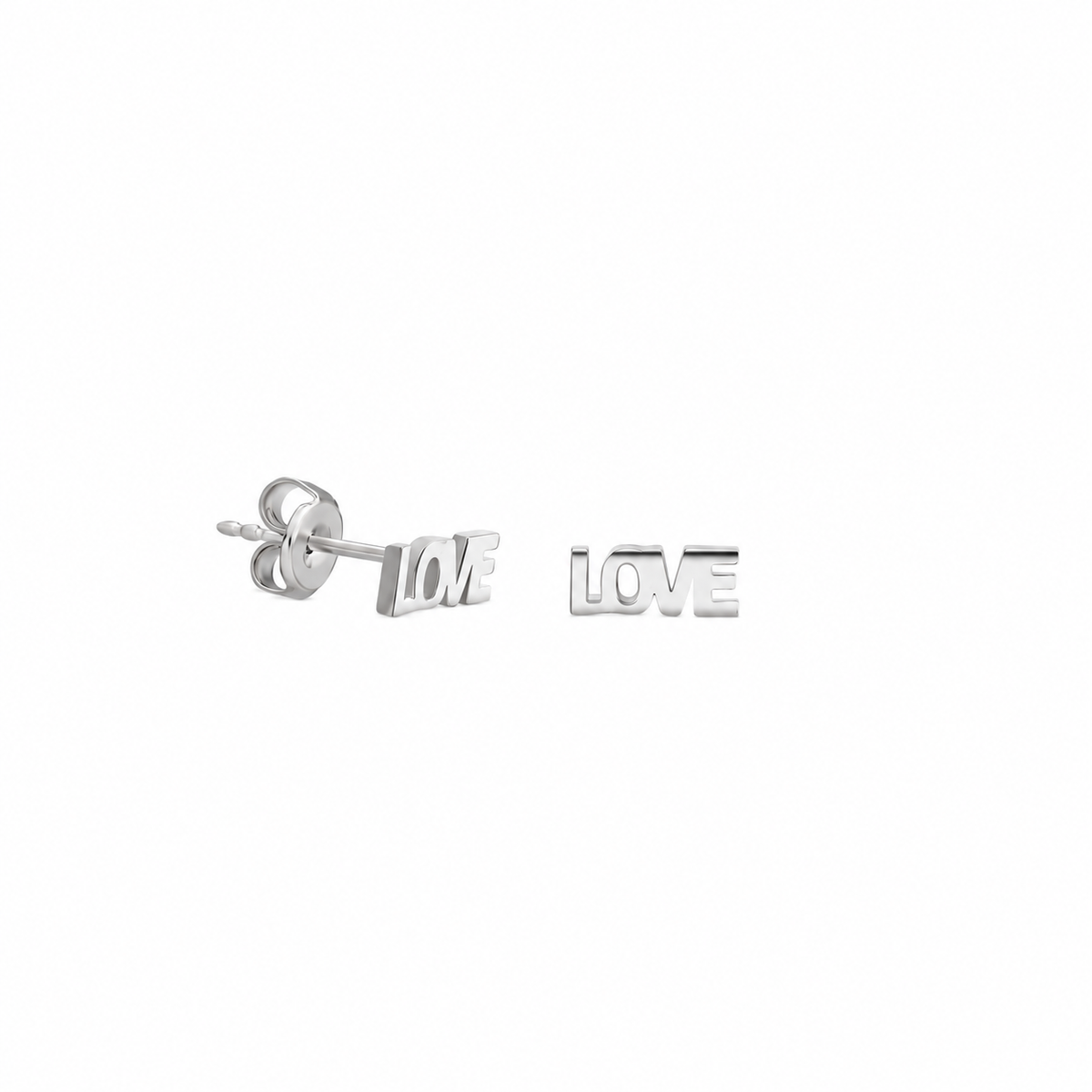 Minimal Love Yazılı Çivili Küpe | 925 Ayar Gümüş – Jeweliay Jewelry – 2 – Silver beyaz fon #RENK_silver