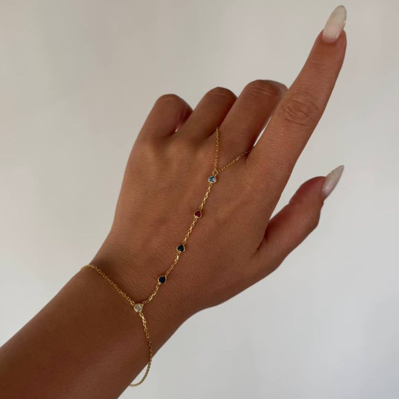 Mix Taşlı Sıralı Kalp Şahmeran | 925 Ayar Gümüş – Jeweliay Jewelry – 6
