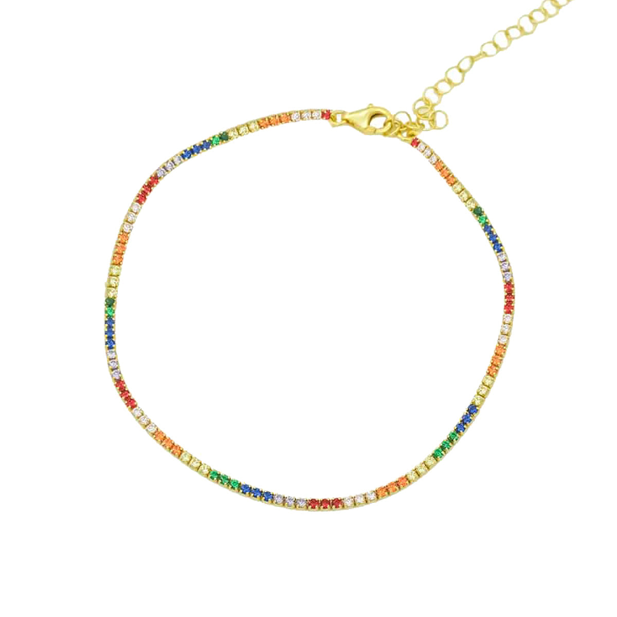 Mix Taşlı Su Yolu Bileklik | 925 Ayar Gümüş – Jeweliay Jewelry – 2 – Gold beyaz fon #RENK_gold
