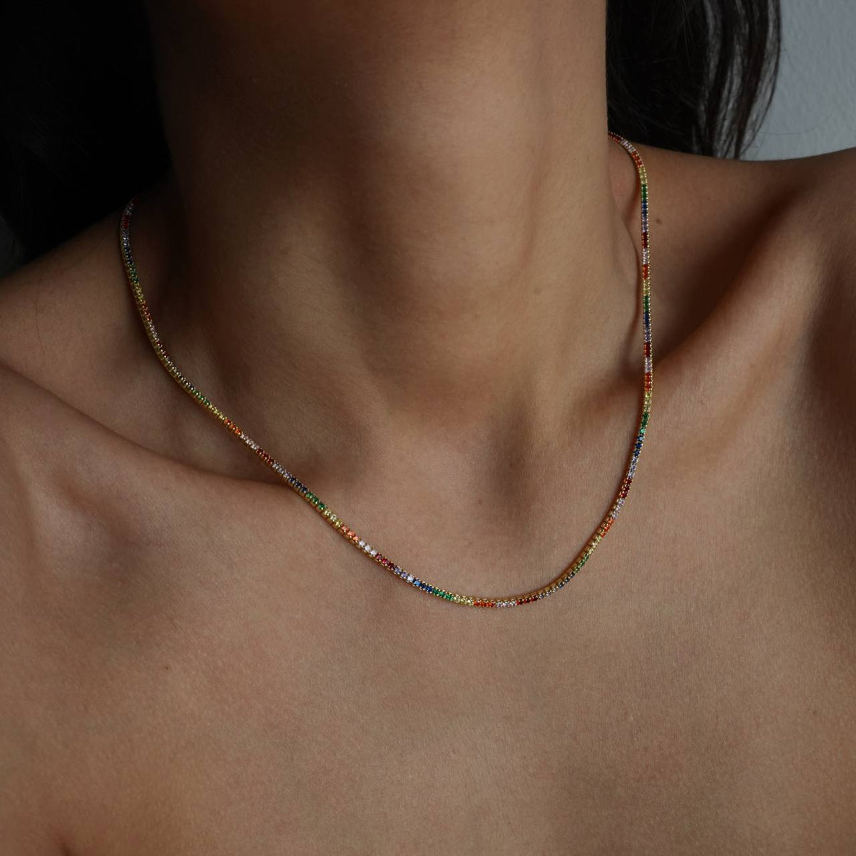 Mix Taşlı Su Yolu Kolye | 925 Ayar Gümüş – Jeweliay Jewelry – 4