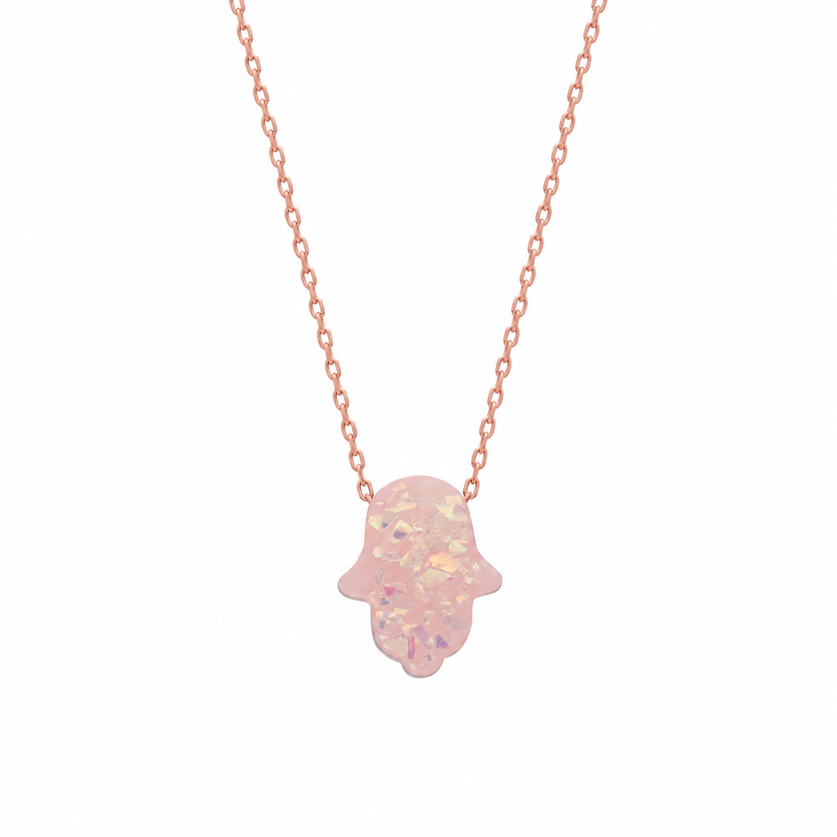 Pembe Fatma Ana Eli Kolye | 925 Ayar Gümüş – Jeweliay Jewelry – 3 – Rose beyaz fon #RENK_rose