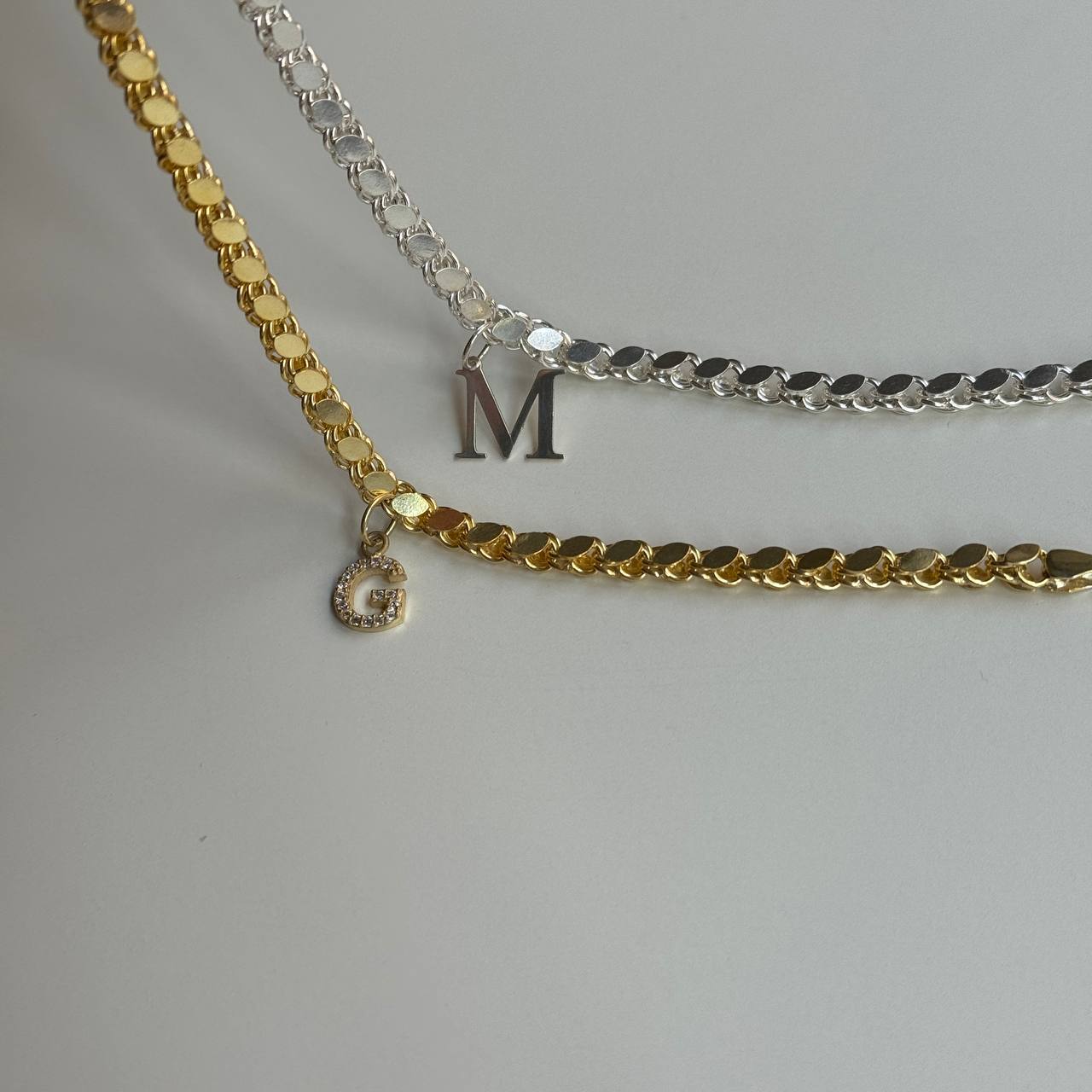 PULLU ZİNCİR HARFLİ ÇİFT BİLEKLİĞİ | 925 GÜMÜŞ