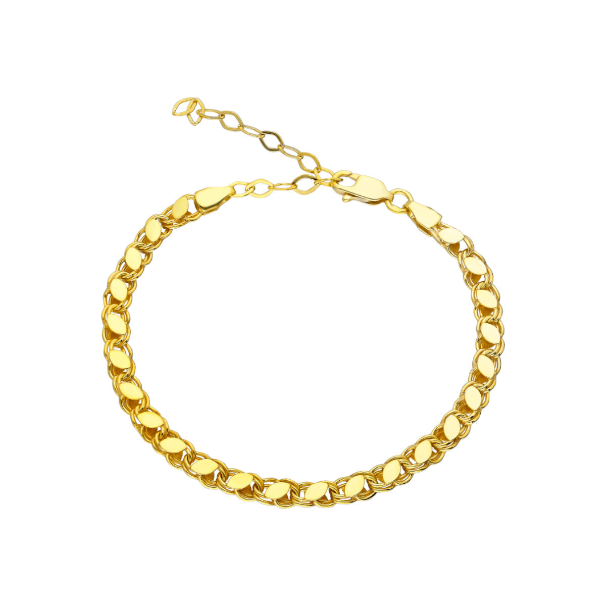 Pullu Arpa Zincir Bileklik | 925 Ayar Gümüş — Gold — beyaz fon #RENK_gold