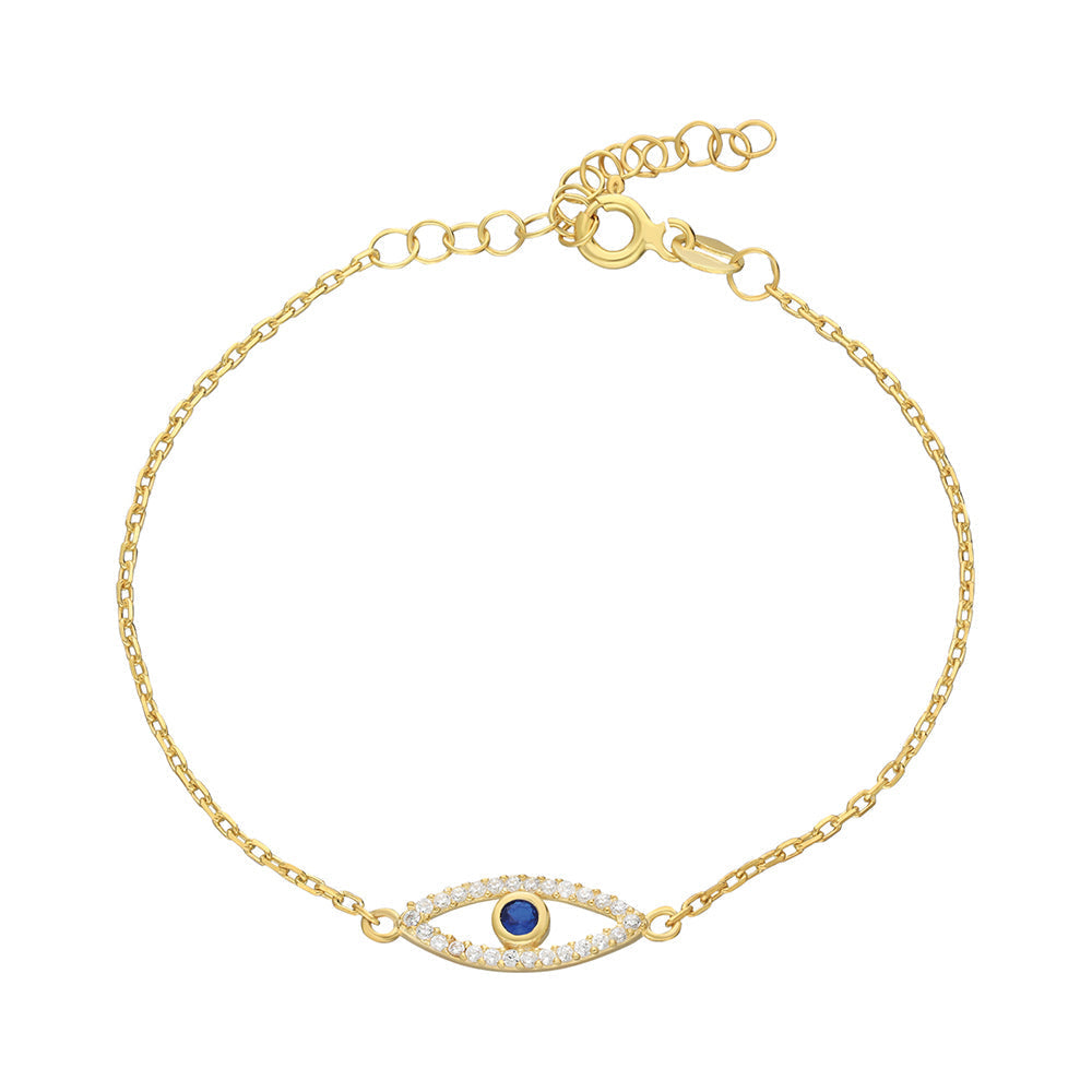 Safir Taşlı Göz Bileklik | 925 Ayar Gümüş – Jeweliay Jewelry – 1 – Gold beyaz fon #RENK_gold
