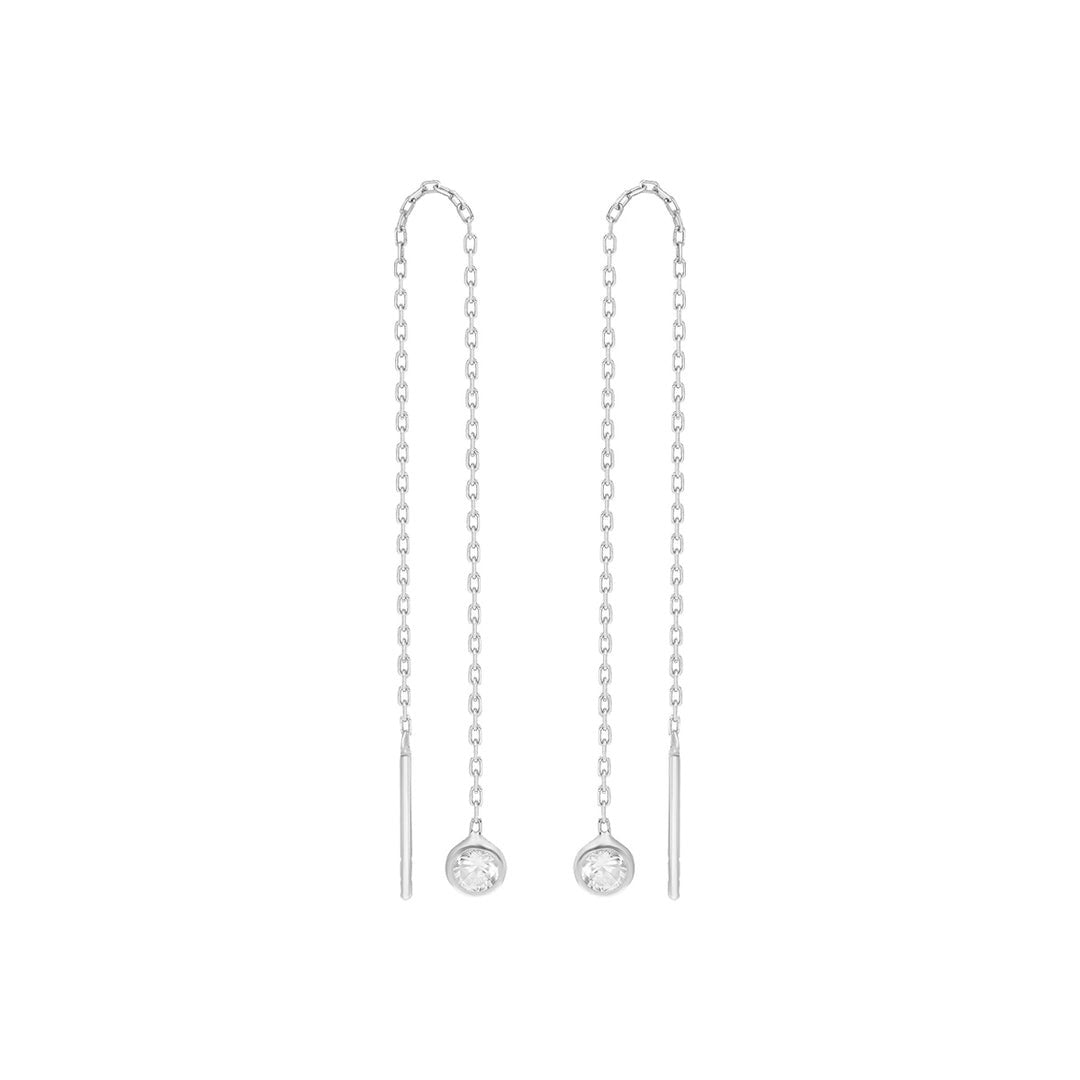 Sallantılı Kapama Taşlı Küpe | 925 Ayar Gümüş – Jeweliay Jewelry – 4 – Silver beyaz fon #RENK_silver