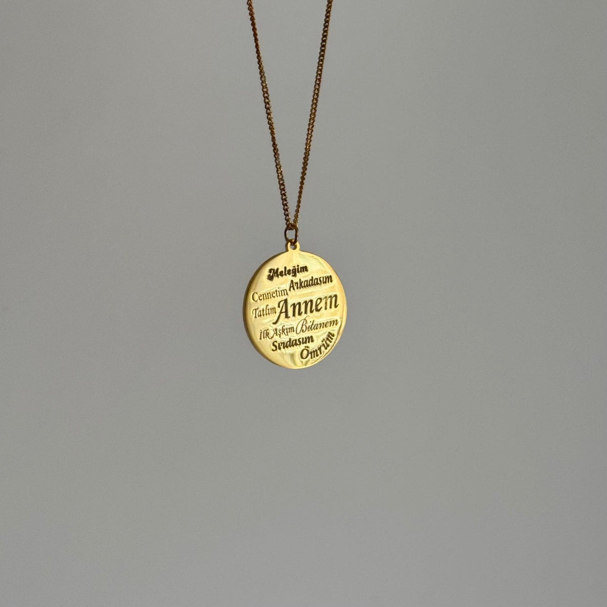 Sevgi Sözcükleri İşlemeli Annem Kolye | 925 Ayar Gümüş – Jeweliay Jewelry – 3