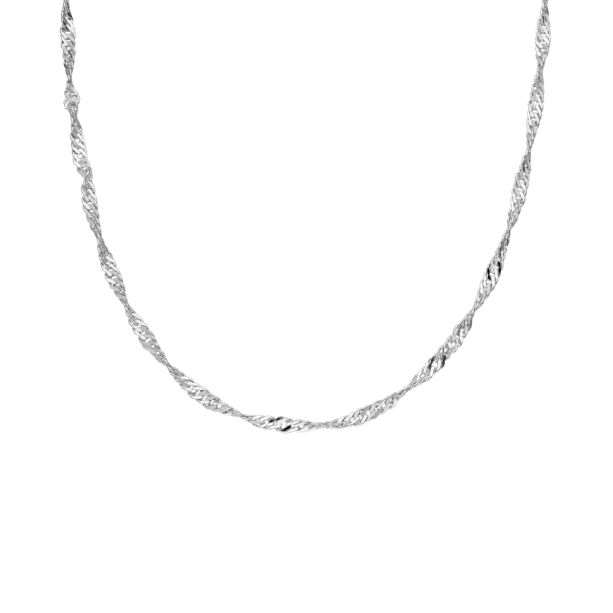 Singapur Zincir Kolye | 925 Ayar Gümüş — Silver — beyaz fon #Renk_silver