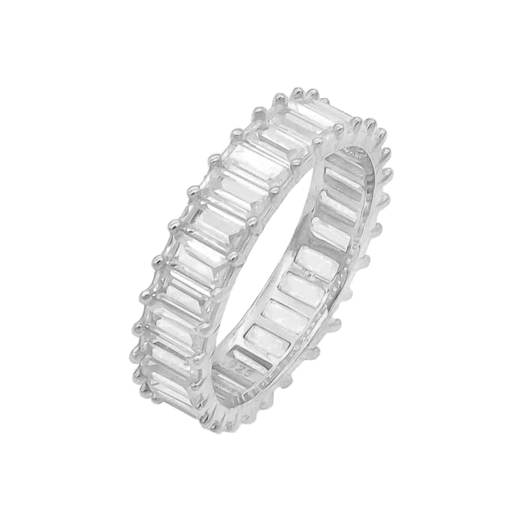 Sıralı Baget Taşlı Yüzük | 925 Ayar Gümüş – Jeweliay Jewelry – 2 – Silver beyaz fon #RENK_silver