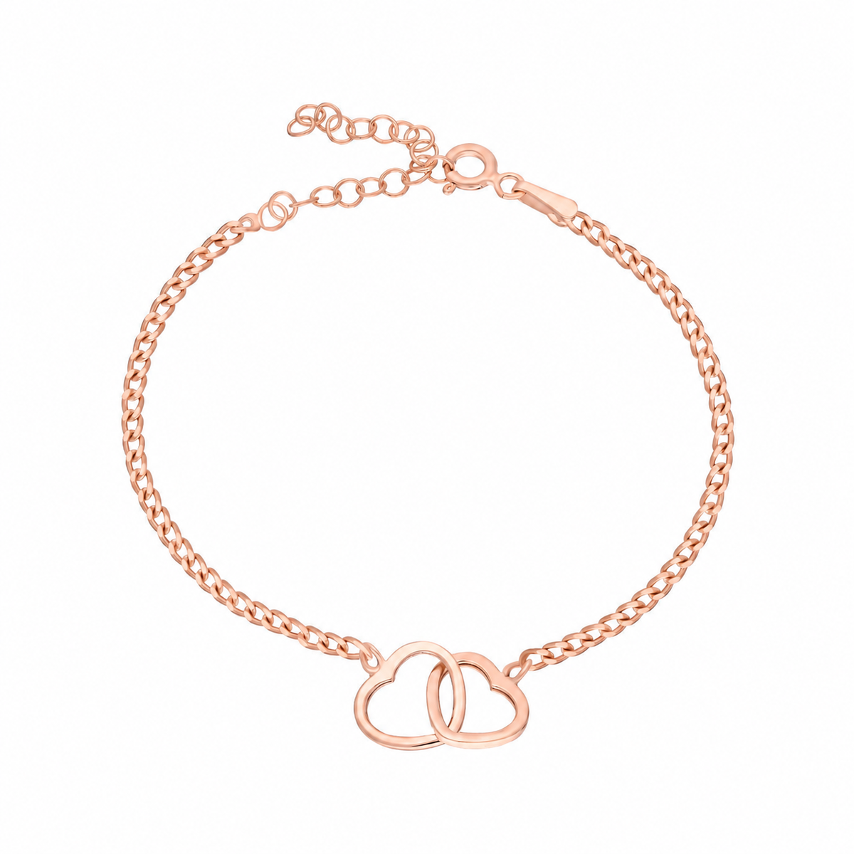 Sonsuz Aşk İç İçe Kalp Bileklik | 925 Ayar Gümüş – Jeweliay Jewelry – 3 – Rose beyaz fon #RENK_rose