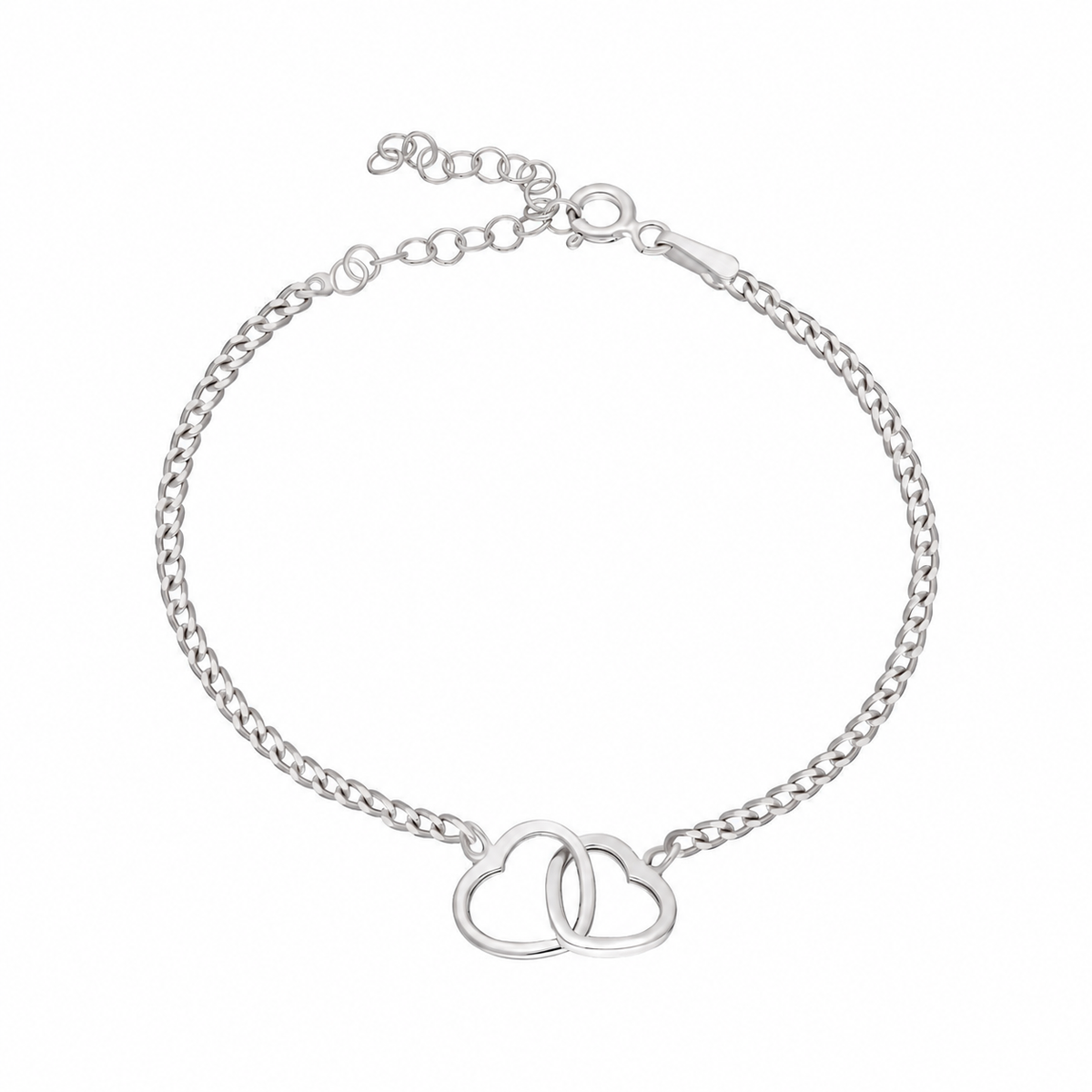 Sonsuz Aşk İç İçe Kalp Bileklik | 925 Ayar Gümüş – Jeweliay Jewelry – 2 – Silver beyaz fon #RENK_silver