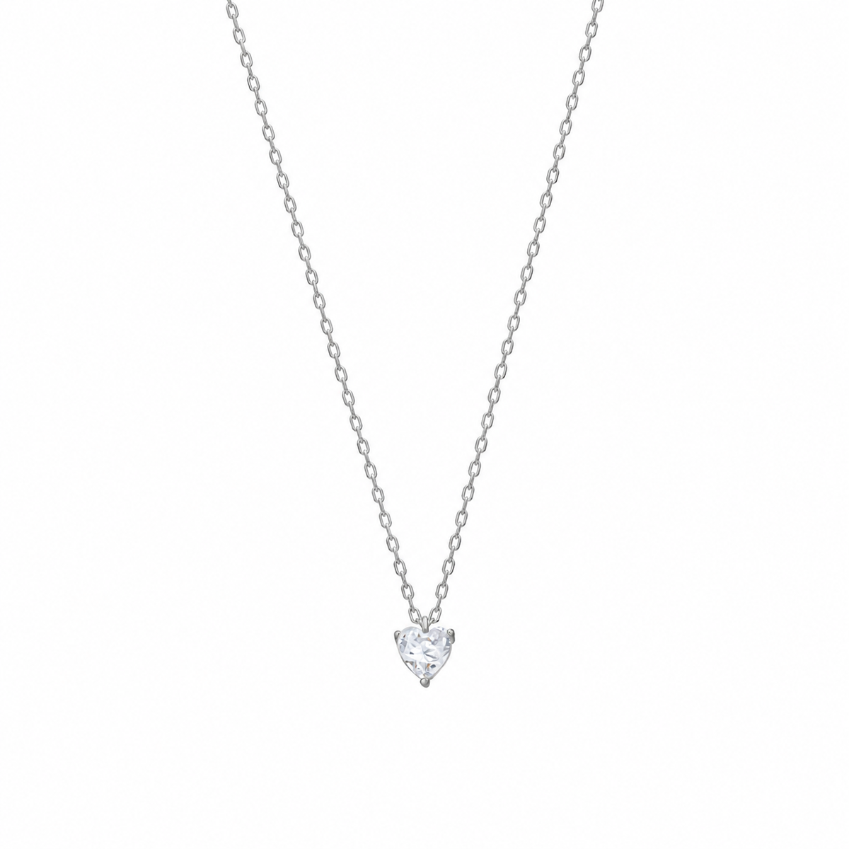Taşlı Mini Kalp Kolye | 925 Ayar Gümüş – Jeweliay Jewelry – 2 – Silver beyaz fon #RENK_silver