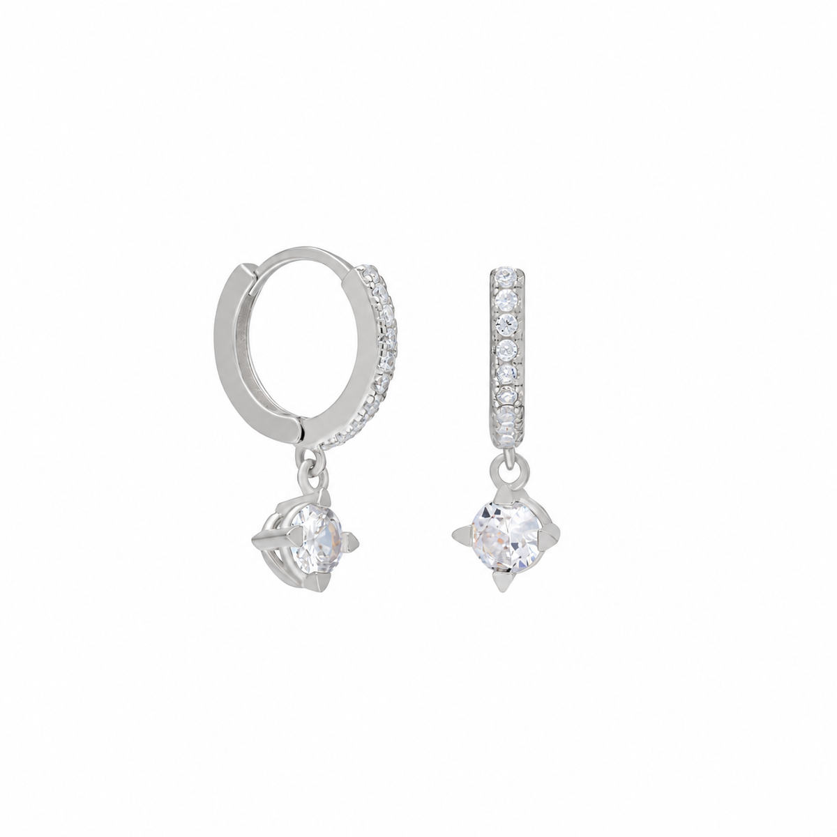 Tek Taş Zirkon Sallantılı Küpe | 925 Ayar Gümüş – Jeweliay Jewelry – 2 – Silver beyaz fon #RENK_silver