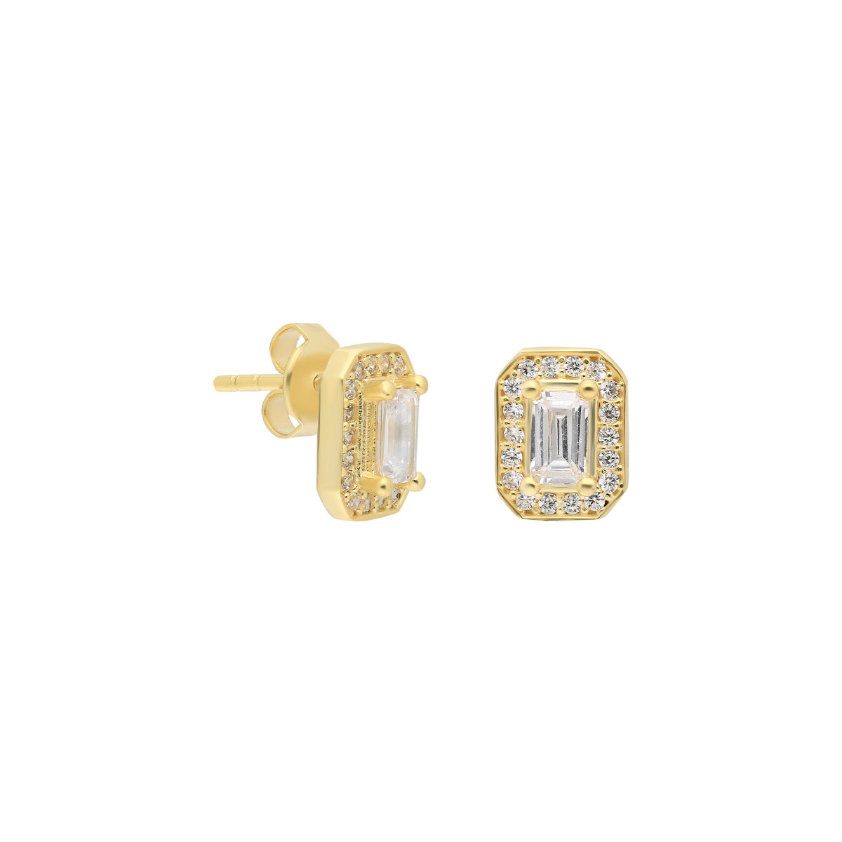 Tektaş Montür Baget Taşlı Küpe | 925 Ayar Gümüş – Jeweliay Jewelry – 1 – Gold beyaz fon #RENK_gold