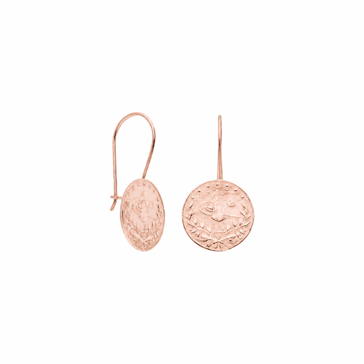 Tel Mengeçli Tuğralı Reşat Küpe | 925 Ayar Gümüş – Jeweliay Jewelry – 3 – Rose beyaz fon #RENK_rose