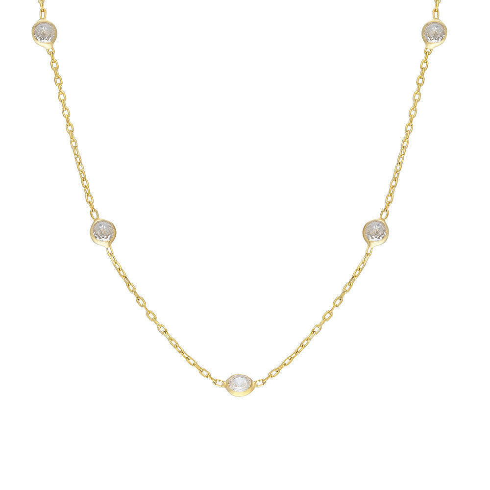 Kapama Taşlı Kolye | 925 Ayar Gümüş – Jeweliay Jewelry – 1 – Gold beyaz fon #RENK_gold