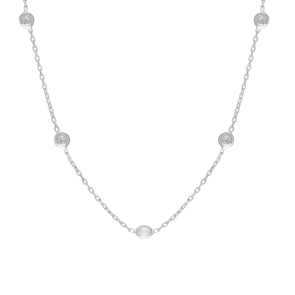 Kapama Taşlı Kolye | 925 Ayar Gümüş – Jeweliay Jewelry – 2 – Silver beyaz fon #RENK_silver