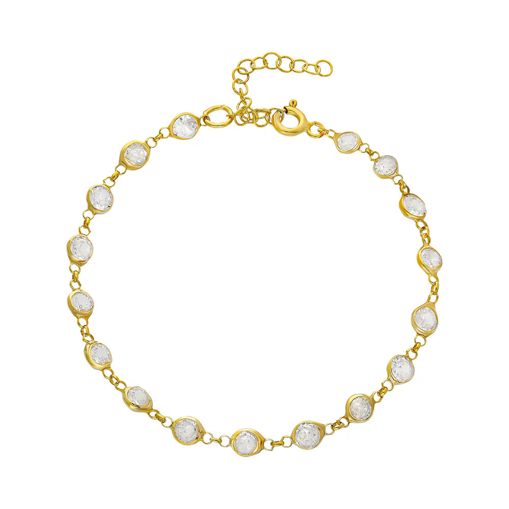 Kapama Taşlı Sıralı Bileklik | 925 Ayar Gümüş – Jeweliay Jewelry – 1 – Gold beyaz fon #RENK_gold
