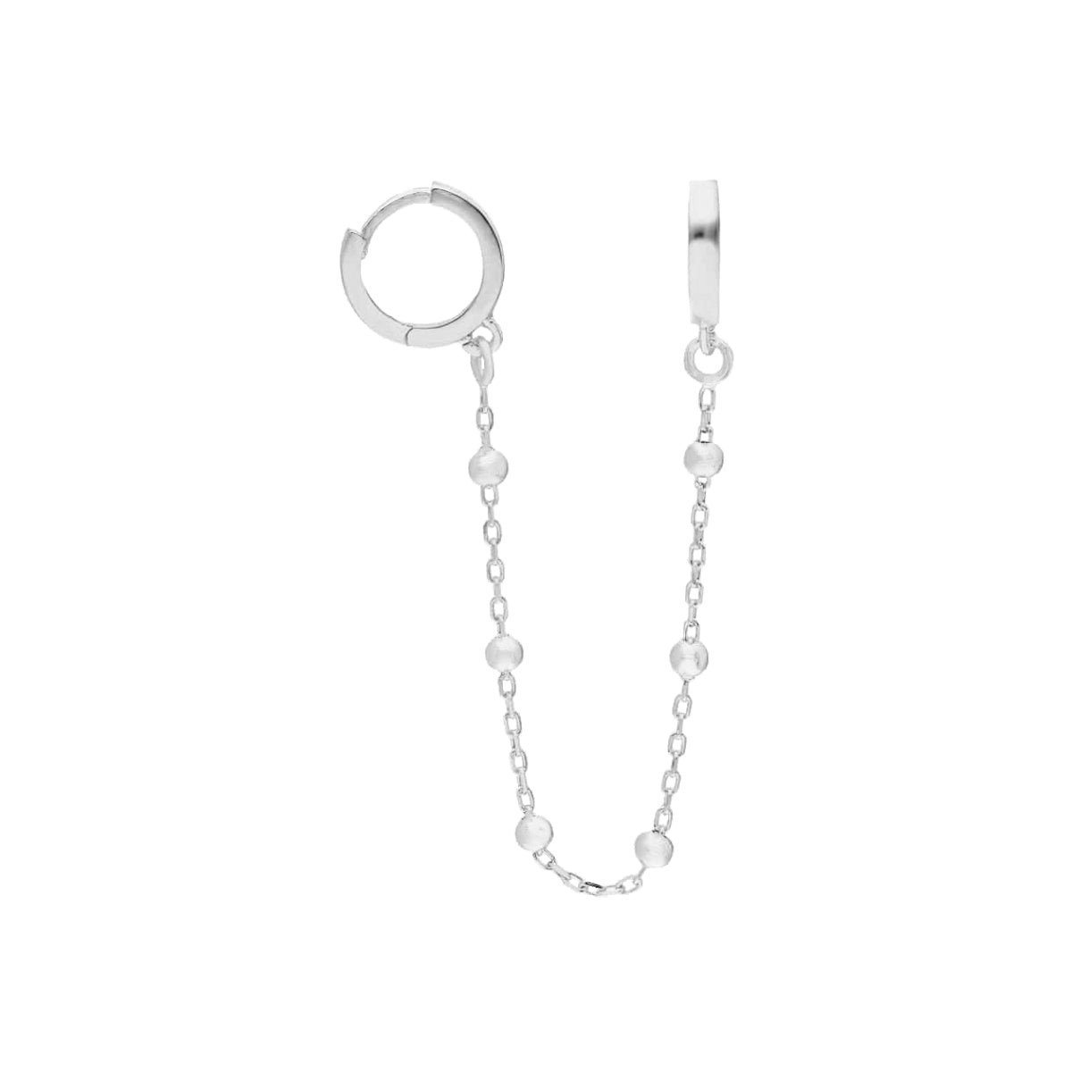 Top Zincir Sallantılı Halka Küpe | 925 Ayar Gümüş – Jeweliay Jewelry – 2 – Silver beyaz fon #RENK_silver
