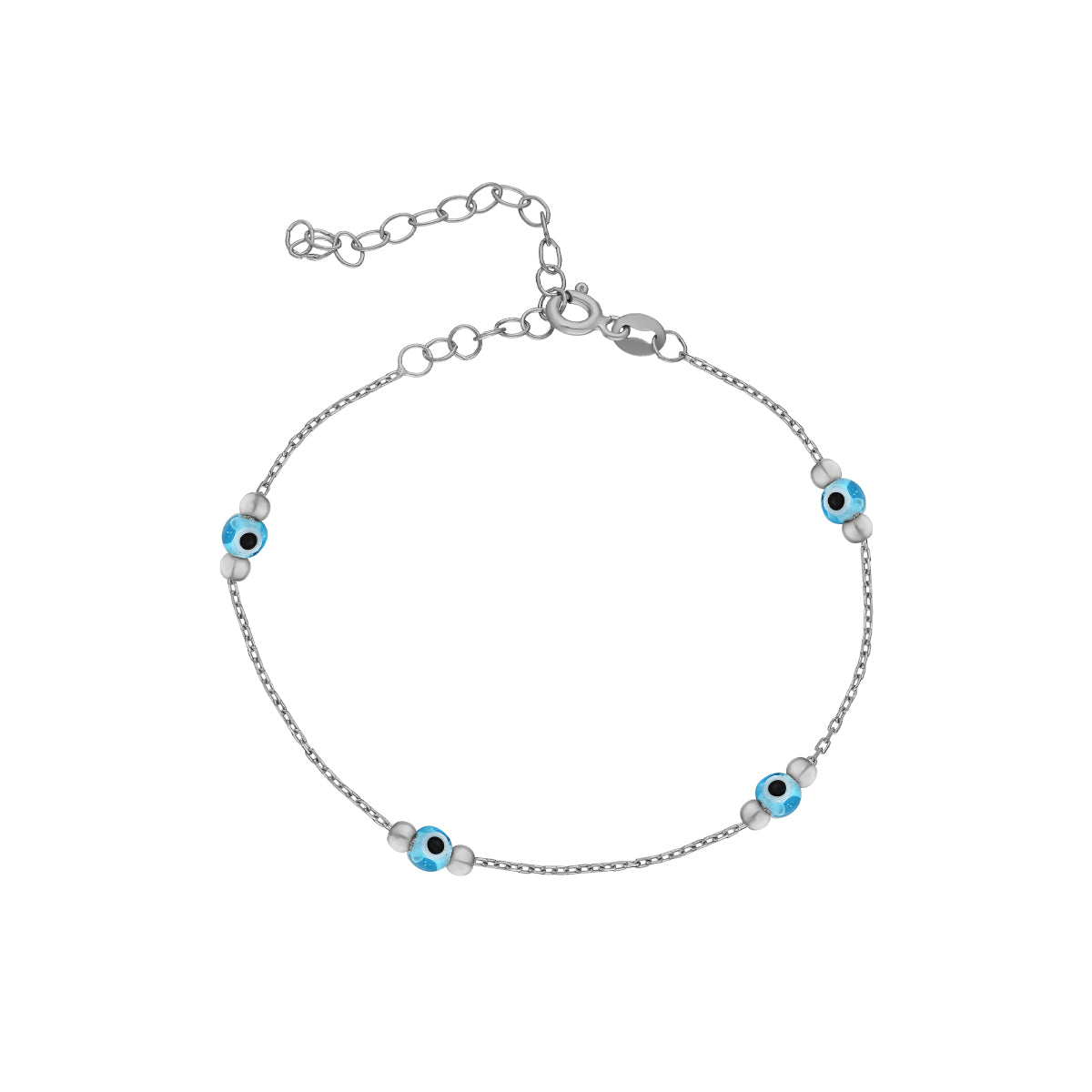 Toplu Göz Nazar Bileklik | 925 Ayar Gümüş – Jeweliay Jewelry – 2 – Silver beyaz fon #RENK_silver