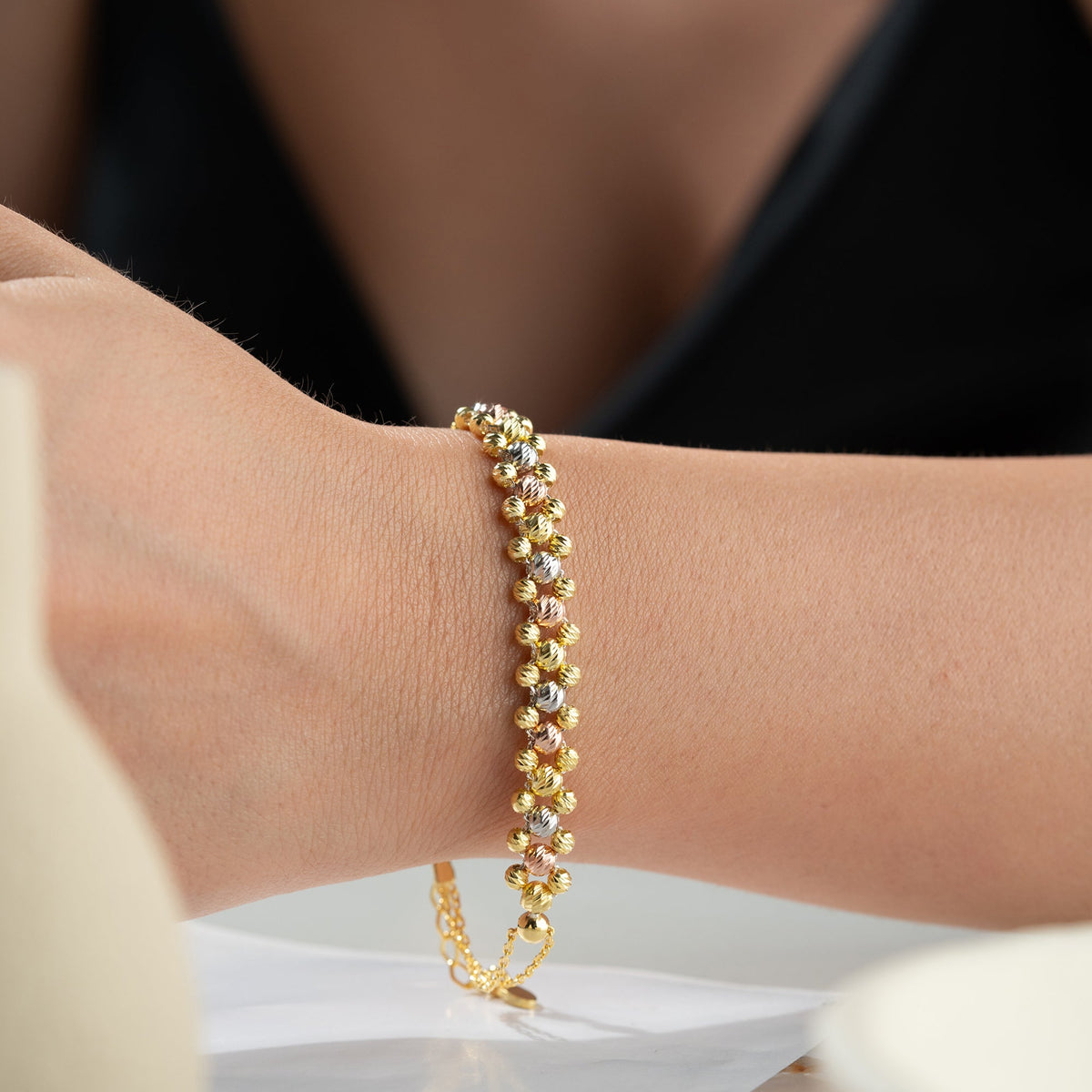 Üç Renk Dorica Top Bileklik | 925 Ayar Gümüş – Jeweliay Jewelry – 5