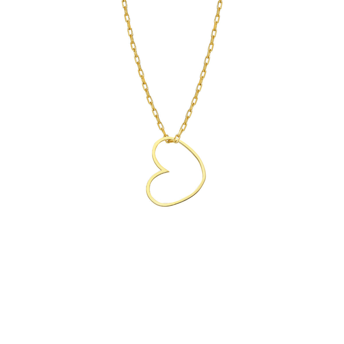 Zarif Kalp Çerçeve Kolye | 925 Ayar Gümüş – Jeweliay Jewelry – 1 – Gold beyaz fon #RENK_gold