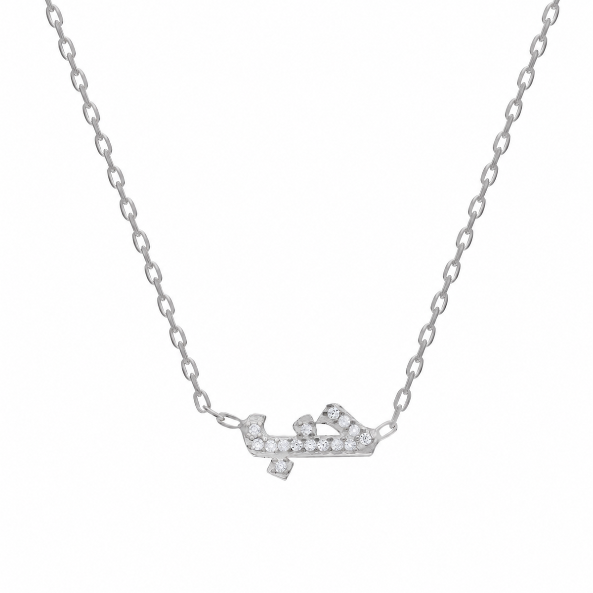 Zirkon Taşlı Arapça Aşk Kolye | 925 Ayar Gümüş – Jeweliay Jewelry – 2 – Silver beyaz fon #RENK_silver