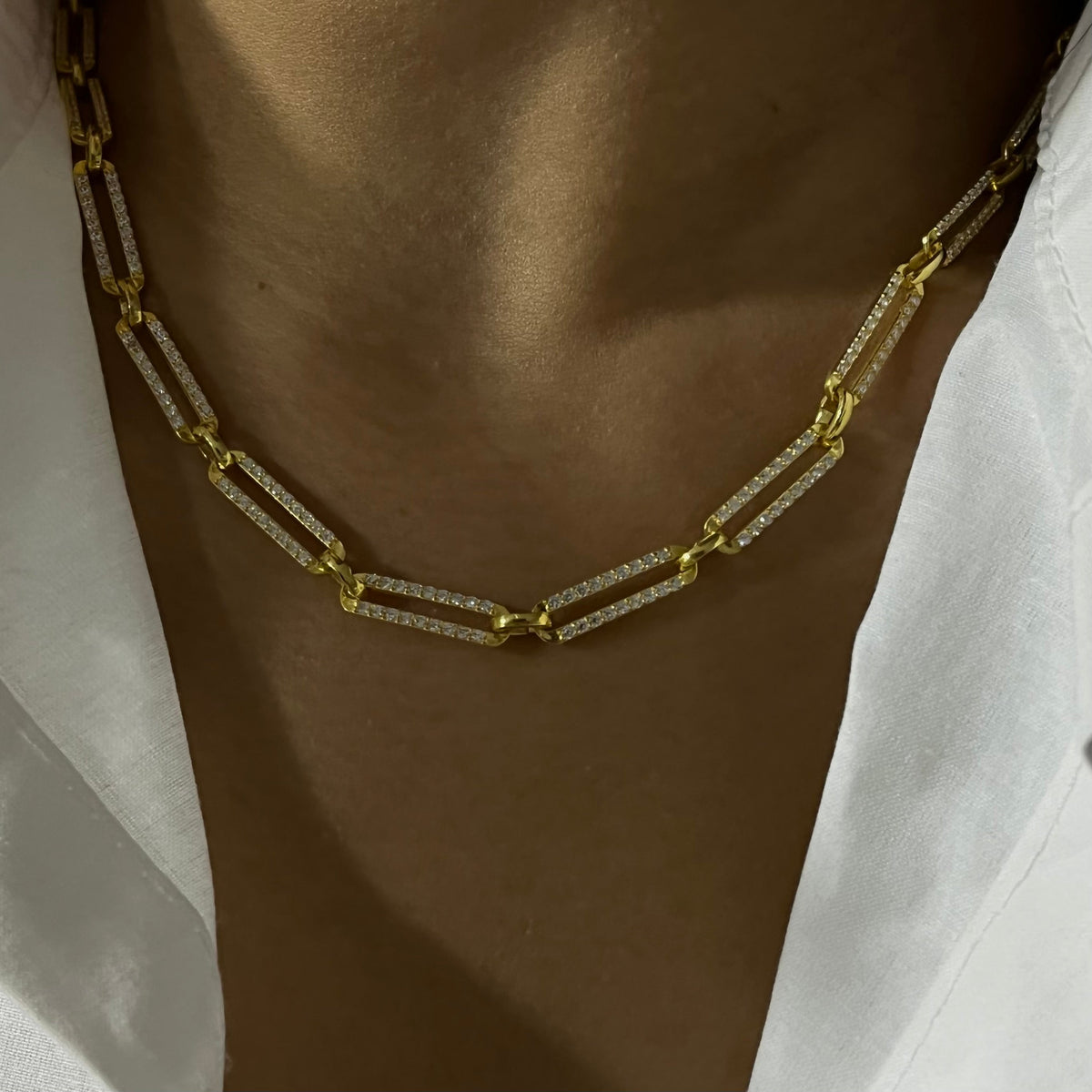 Zirkon Taşlı Ataç Zincir Kolye | 925 Ayar Gümüş – Jeweliay Jewelry – 4