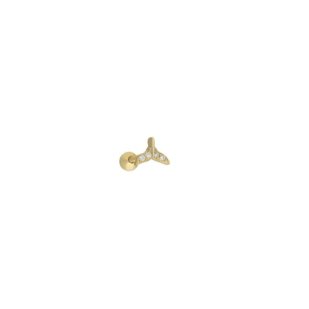 Zirkon Taşlı Balık Kuyruğu Piercing | 925 Ayar Gümüş – Jeweliay Jewelry – 1 – Gold beyaz fon #RENK_gold