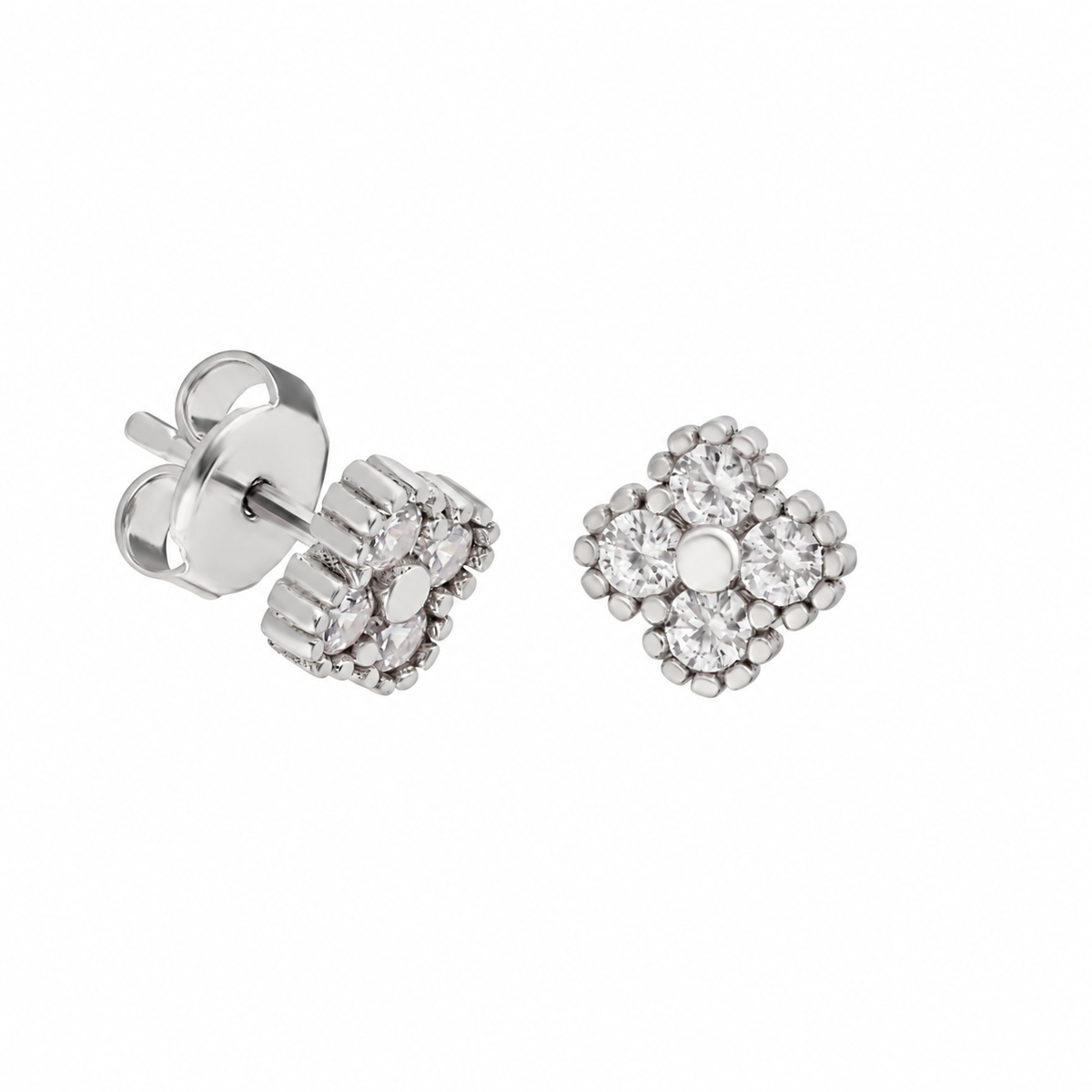 Zirkon Taşlı Çiçek Küpe | 925 Ayar Gümüş – Jeweliay Jewelry – 2 – Silver beyaz fon #RENK_silver