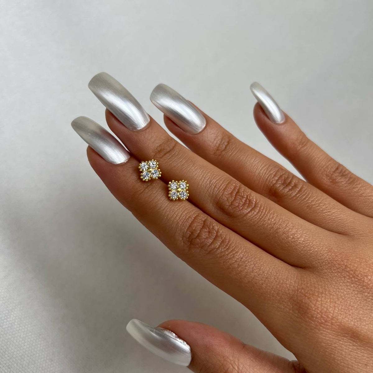 Zirkon Taşlı Çiçek Küpe | 925 Ayar Gümüş – Jeweliay Jewelry – 4